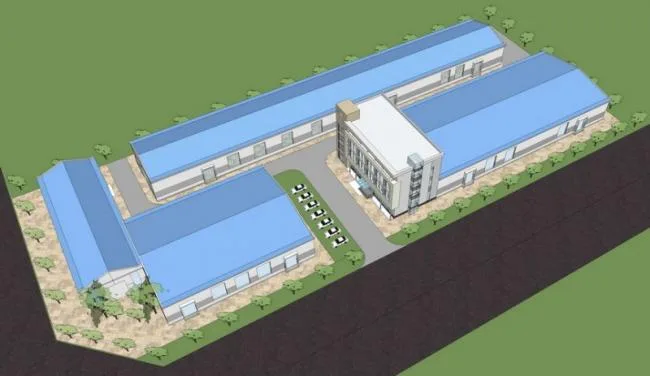 Sketchu Industrial Building: Modern Multi-Story Factory and Office Space