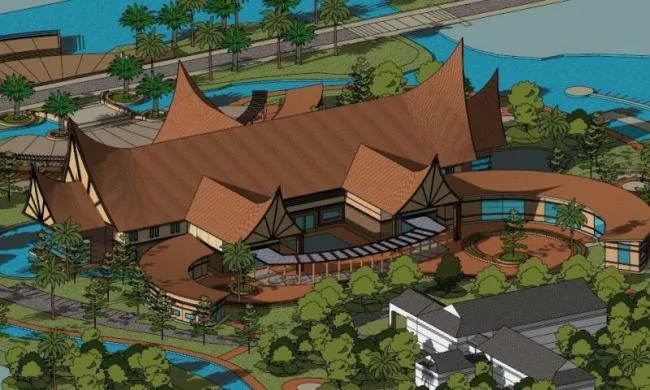Sketchup Hotel Model | Resort Hotel, Southeast Asian Style, Classical Style