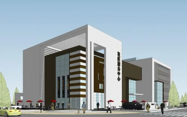 Sketchup Cultural Model | Community Activity Center, Modern Style, Cultural Architecture