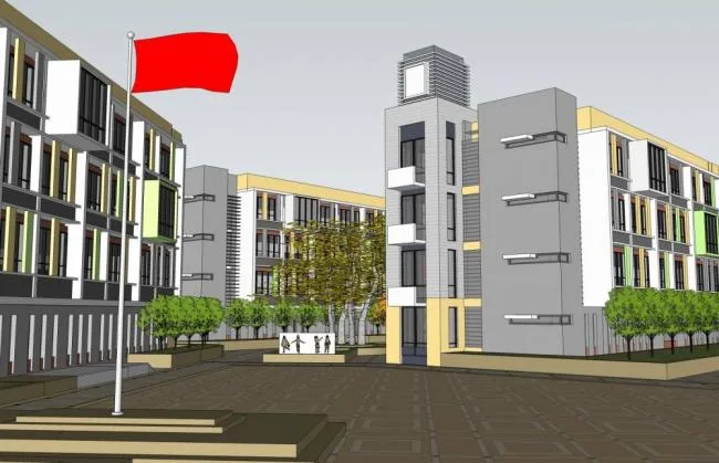 Sketchup School Model | Multi story School, Modern Style, Middle School, Teaching Building, Educational Architecture