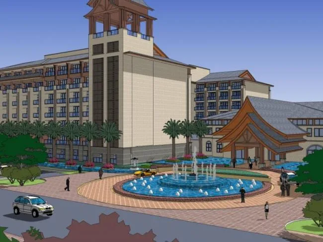 Sketchup Landscape Model | Hotel Landscape, Waterfront Landscape, Classical Style