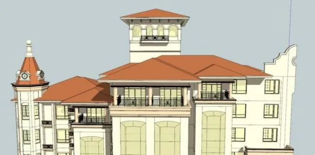 Sketchup Residential Model | Super Tall Residential, Classical Style