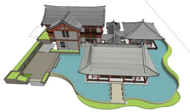 Sketchup Ancient Architecture Model | Multi story Garden, Song Dynasty Ancient Architecture, Chinese Garden, Chinese Style