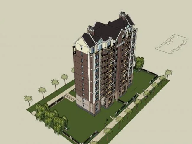 Sketchup Residential Model | High rise residential buildings, residential buildings, classical style