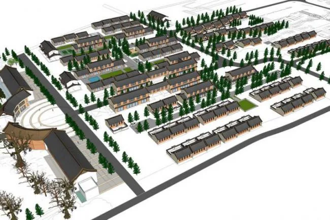 Sketchup Residential Model | Multi story New Rural Residence, Chinese Style, Residential Architecture