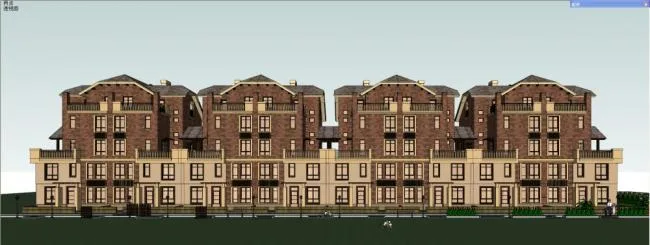SketchUp Residential Models: Multi-Story Stacked Buildings, Garden Villas, and Classic English Styles-BIM WORLD