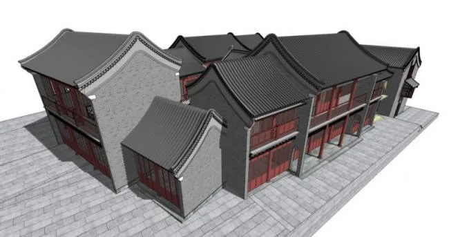 Sketchup Ancient Building Model | Multi-storey round ridge roof ancient Chinese building