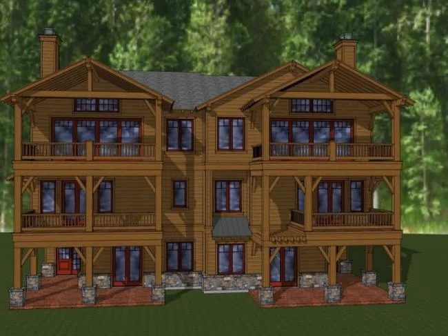 Sketchup Villa Model | Twin Villa, Modern Style