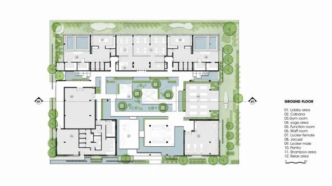 BIM Architecture | The Light and Shadow Space Pouring Down from Qianxun Jungle Waterfall: Naman Hot Spring Club/MIA Design Studio