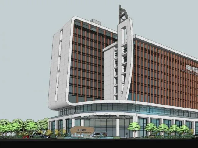Sketchup Hotel Model | High rise Hotel, Modern Style