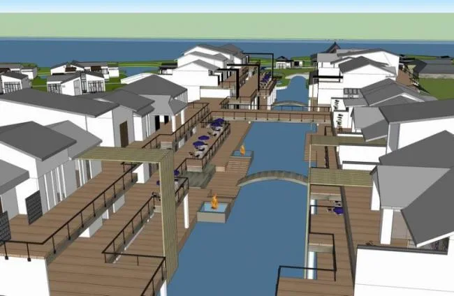 Sketchup Hotel Model | Multi story Resort Villa, Business Office, Chinese Style
