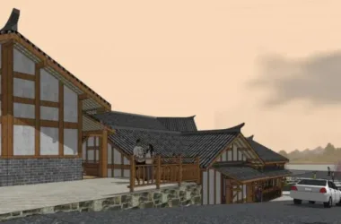SketchUp Business Model: Multi-Story Chinese-Style Commercial Street Design-BIM WORLD