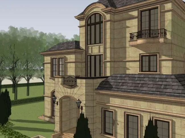 Sketchup Villa Model | Solo Villa, French Classical Style