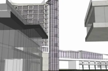 SketchUp Complex Model: Multi-Story High-Rise Office, Hotel, and Commercial Building in Modern Style-BIM WORLD