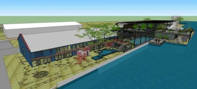 Sketchup Business Model | Multi story Commercial Street, Modern Style