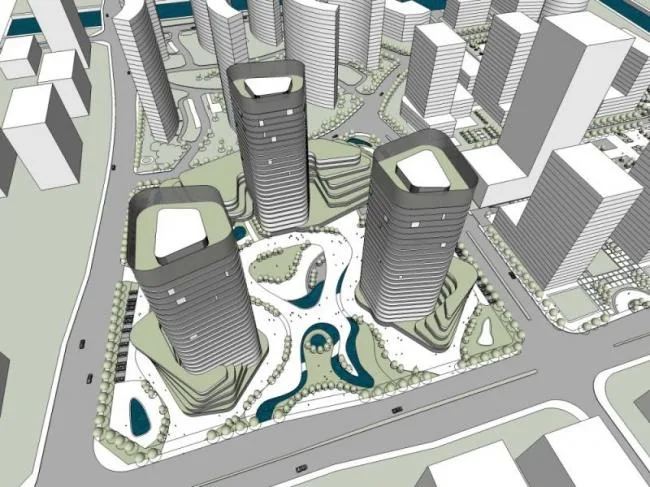Sketchup Complex Model | High rise Commercial Complex, Modern Style