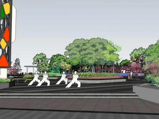 Sketchup Landscape Model | Leisure Park Landscape, Modern Style, Leisure Landscape