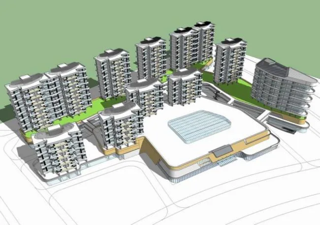 Sketchup Residential Model | Multi story residential apartments, mixed use buildings, modern style, residential buildings
