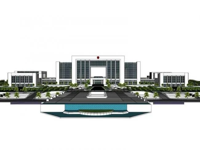 Sketchup Office Model | Administrative Center Planning Office Building, Multi story High rise, Modern Style