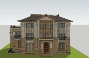 Classical Single-Family Villa Model in SketchUp-BIM WORLD