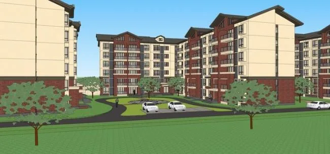 SketchUp Multi-Story Residential Community: European-Style Architecture and Landscape Design