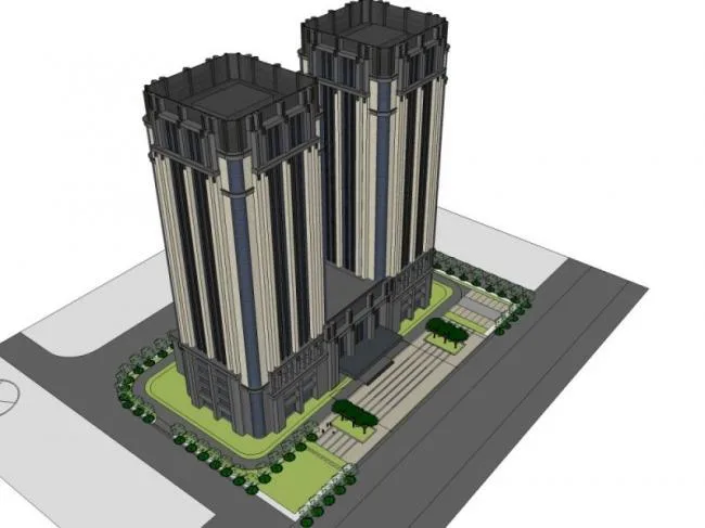 Sketchup Hotel Model | High rise Hotel, Classical Style