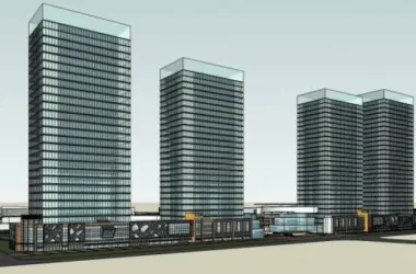 SketchUp Complex Model: Modern High-Rise Residential, Commercial Podium, and Office Design-BIM WORLD