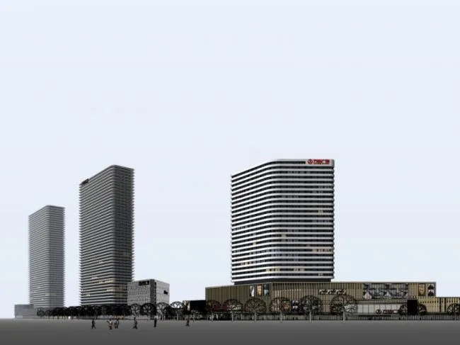 Sketchup Complex Model | Multi story Commercial Complex, Office, Hotel, Modern Style