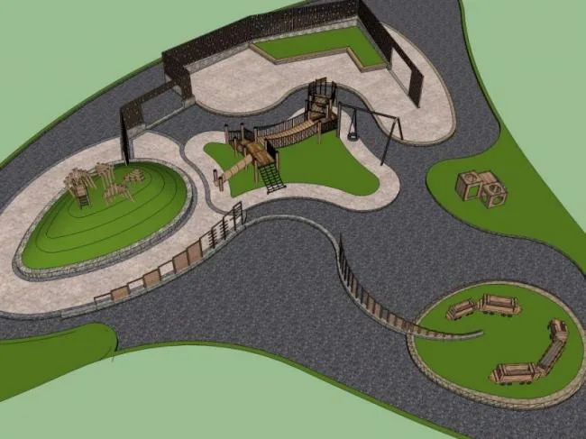 Sketchup Landscape Model | Water Park Landscape, Classical Style