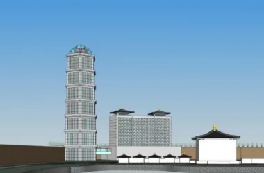 Modern Chinese High-Rise Hotel Model in SketchUp-BIM WORLD