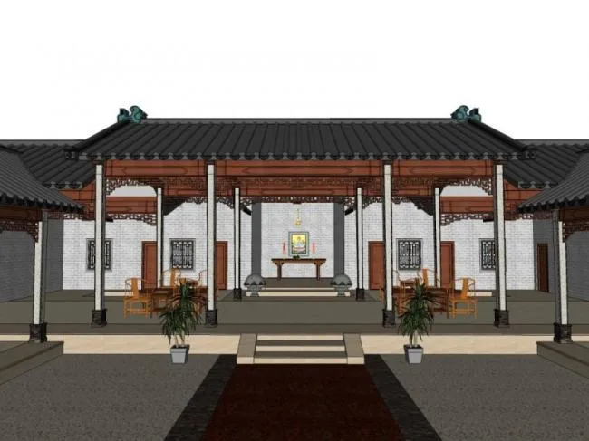 Sketchup Residential Model | Low rise Residential, Ancient Residential, Chinese Style