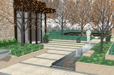 Modern Courtyard Landscape Design in SketchUp-BIM WORLD