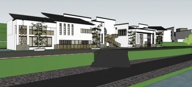 Sketchup Hotel Model | Multi story Resort, Modern Chinese Style