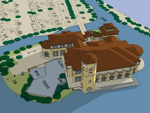 Sketchup Residential Model | Multi story Clubhouse, European Classical Style