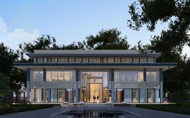 Sketchup Business Model | Multi story Clubhouse, New Chinese Style, Commercial Architecture
