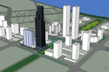 SketchUp Model of a Modern Super High-Rise Urban Complex: Office, Hotel, and Commercial Spaces-BIM WORLD