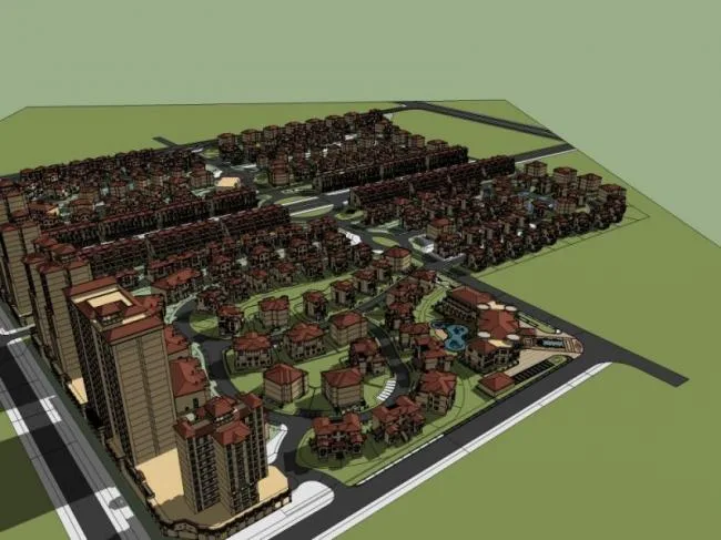 Sketchup Villa Model | Villa Cluster, Classical Style