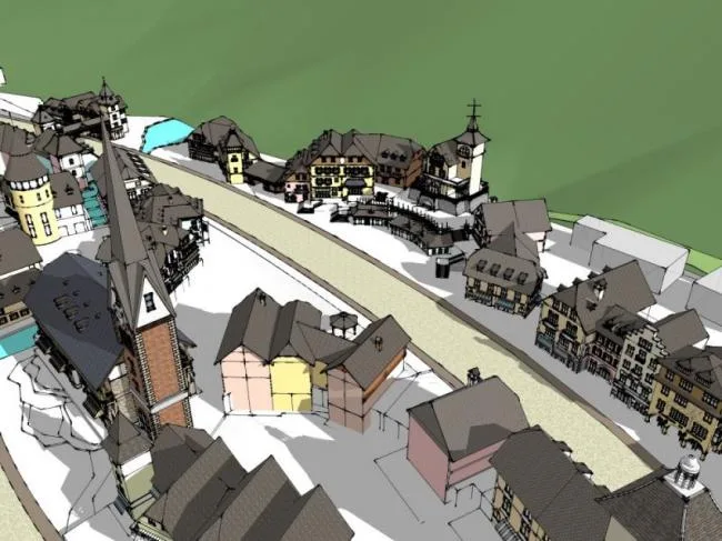 SketchUp Business Model: Multi-Story Classical Commercial Street Design