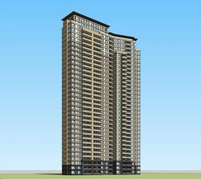 Sketchup Residential Model | Super High rise Residential Buildings, Residential Buildings, Modern Style