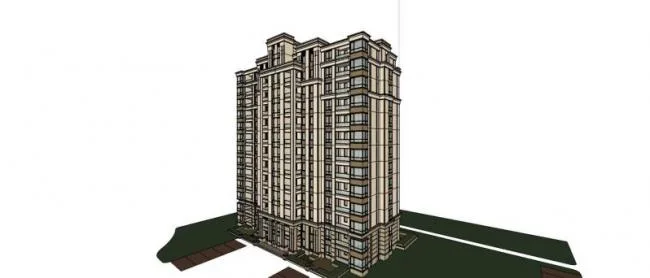 Sketchup Residential Model | High rise Residential Buildings, Residential Buildings, Classical Style