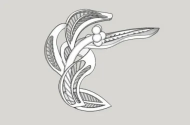 Modern Leaf Art Landscape Sculpture Material Component for SketchUp Models-BIM WORLD