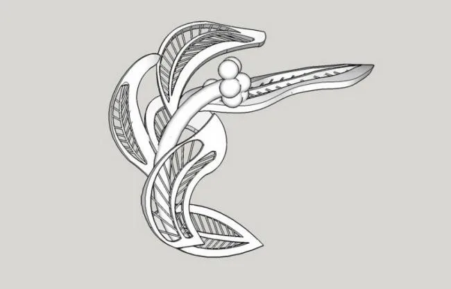 Sketchup Material Model | Leaf Art Landscape Sculpture Sketch Model Material Component, Modern Style