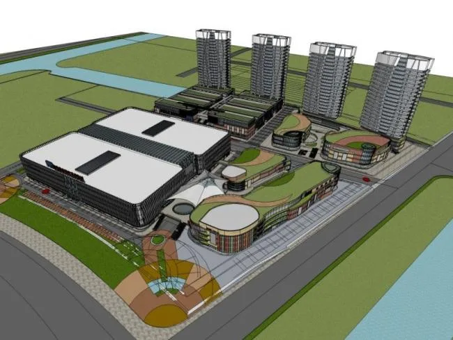 Sketchup Complex Model | Multi story Commercial Complex, Residential, Modern Style