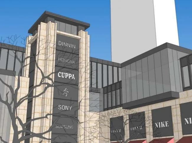 Sketchup Business Model | Multi story Commercial Street, Classical Style