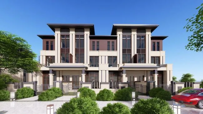 Modern Residential Quarter: SketchUp Model of Contemporary Housing Design