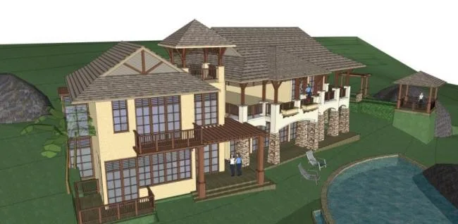 Sketchup Villa Model | Stacked Villa, Southeast Asian Style