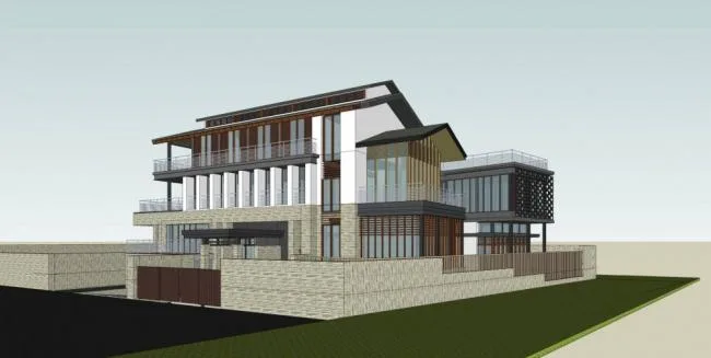 Sketchup Villa Model | Solo Villa, Multi story Residence, Residential Building, New Chinese Style