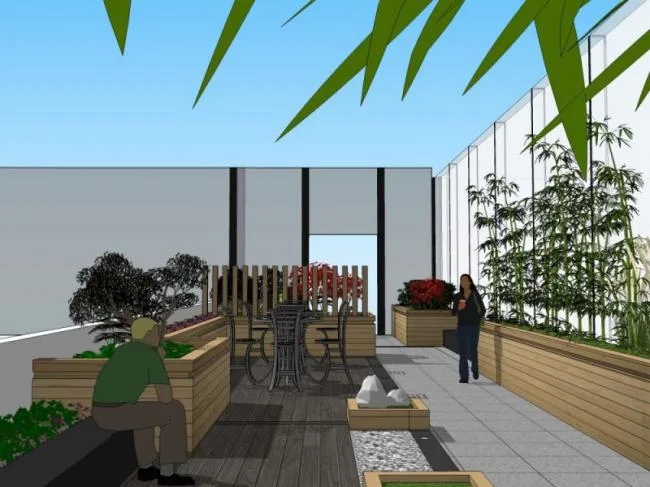 Sketchup Landscape Model | Roof Garden Landscape, Modern Style