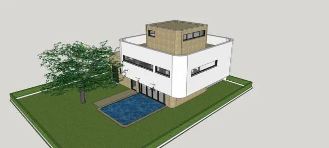 Sketchup Villa Model | Solo Villa, Modern Style