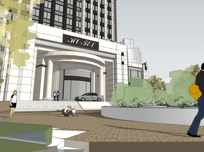 Sketchup Hotel Model | High rise Hotel, Modern Style